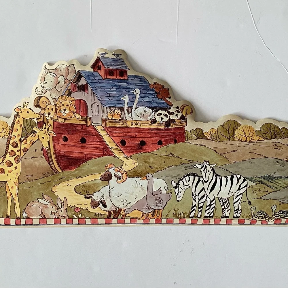 NOAH'S ARK wallpaper border wallpaper aproximativ 17’ft NEW Nursery